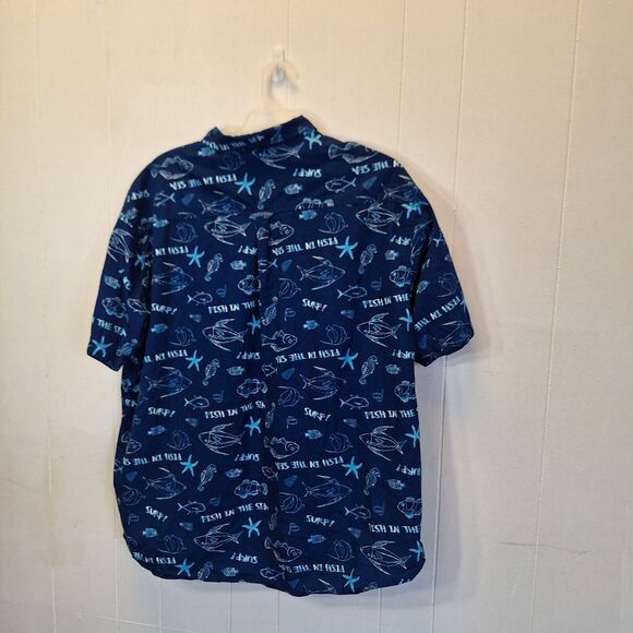 Huntington Beach Club Shirt  Men's 4XL Blue Fish‎ Ocean Print - Picture 8 of 9